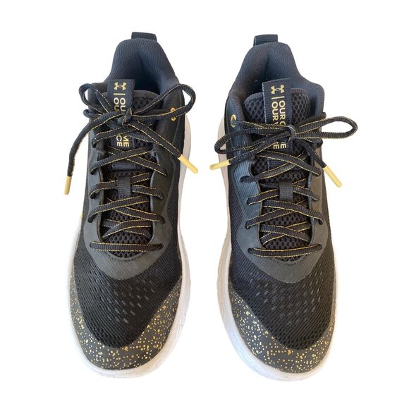 UnderArmour Women's 10 Flow Breakthru 2 Black/Gold Basketball Shoes Sneakers - Picture 3 of 17